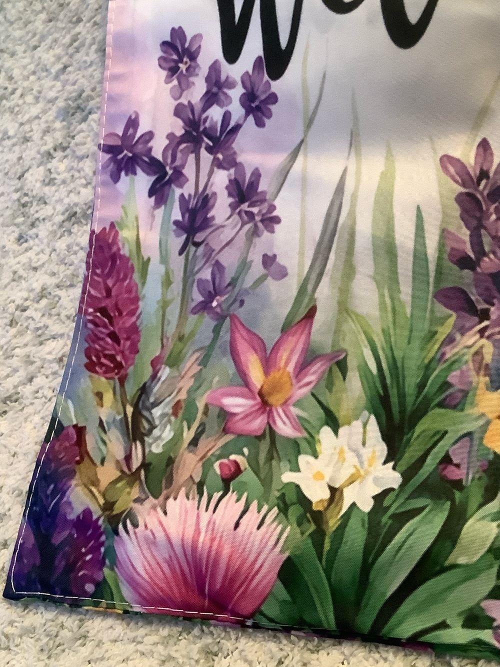 Welcome Dragonfly Floral Small Garden Flag or indoor tapestry decor NWT 11x17” - Picture 8 of 14
